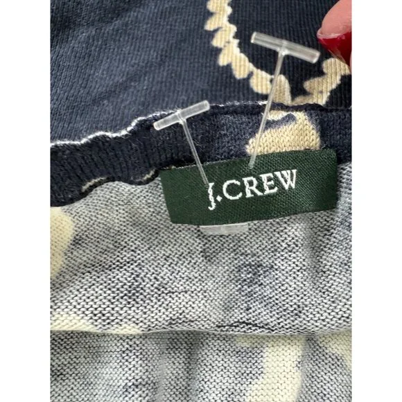 J.Crew Womens Navy & Beige Rope Print Halter Top With Deep V-Neckline - NWOT - Picture 9 of 16